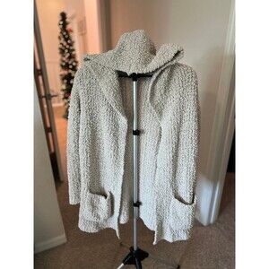 Barefoot Dreams CozyChic Boucle Hooded Long Sweater Coatigan Size S/M